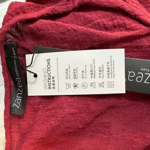 Zanzea‎ Red Cotton Long Sleeve Top XXXL - Picture 4 of 5